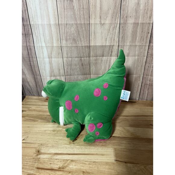 1997 Zip a Gang Dinosaur Plush Zip Up Pouch Green Purple 11” - Picture 3 of 9